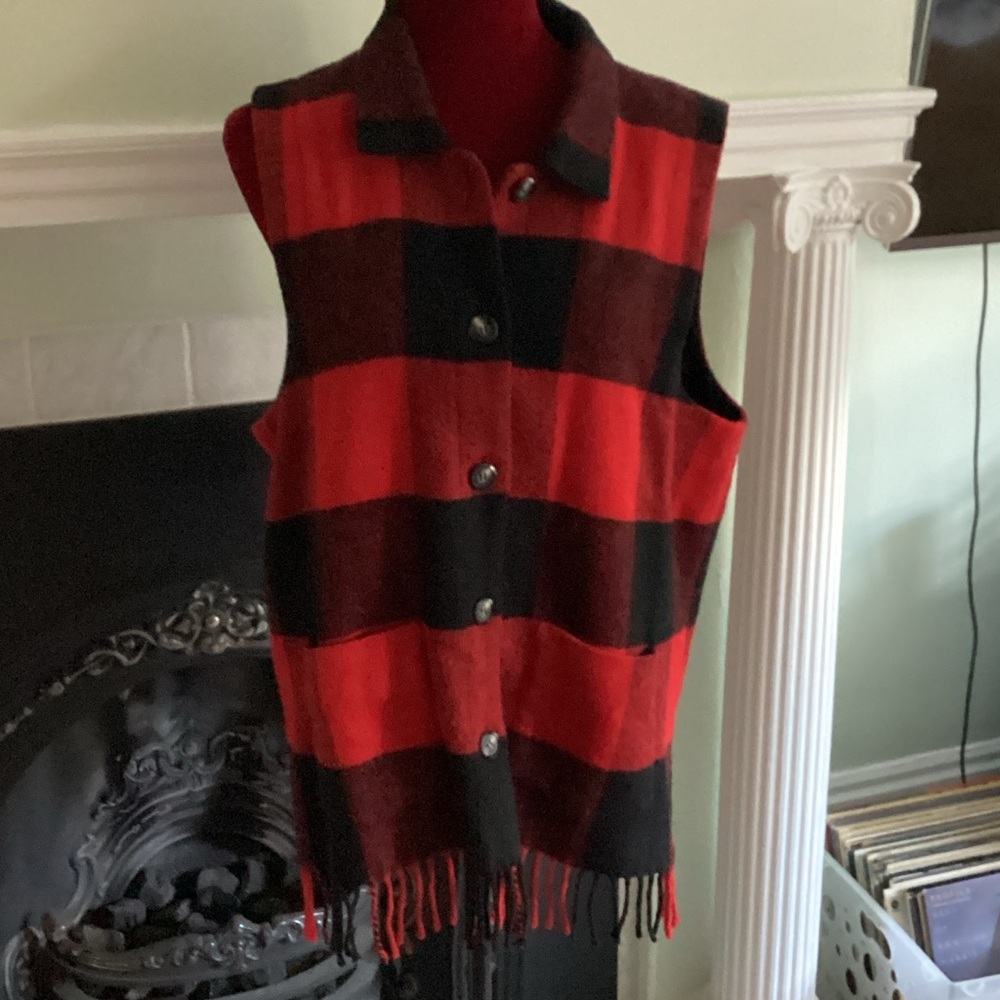 Plaid Red and Black Women's Vest. Closet closed 8/16 to 9/8